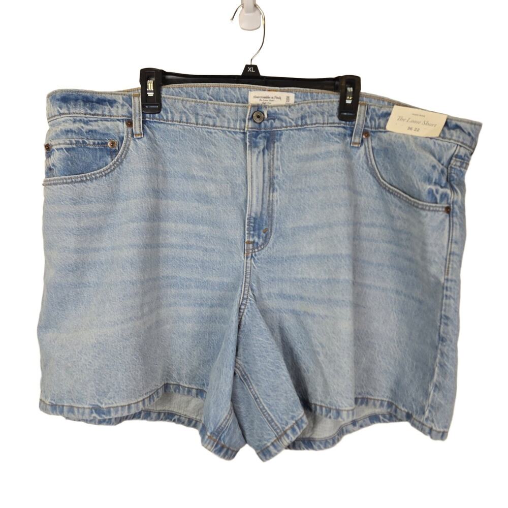 Abercrombie & Fitch The Loose Short Women's Plus XXL High Rise Light Blue Denim